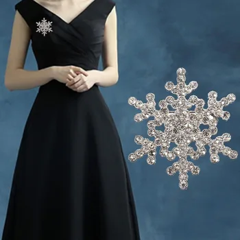 2021 Yeni Bayan Moda Broş Köpüklü Kristal Rhinestones Büyük Kar Tanesi Broş Pins Takı Broş Kadınlar Hediye