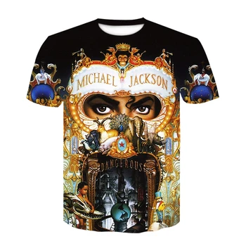 2021 Yeni Erkek Kadın Popüler T Shirt Michael Jackson Tehlikeli Albüm Kapağı 3D Baskı Moda Hip Hop Marka Tees Gömlek