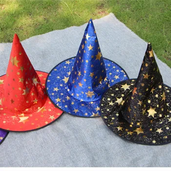 2022 Cadılar Bayramı Yıldız cadı şapkası Süslemeleri Çocuk Boys Favori Giyinmek Sahne Sihirli Şapka Cadılar Bayramı Partisi İçin Ev Dekor Malzemeleri