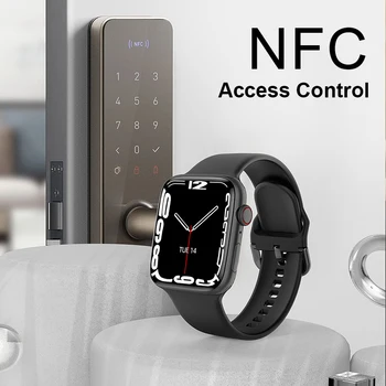 2022 NFC akıllı saat Erkekler Kadınlar Smartwatch Kapı Erişim Kontrolü 1.9 in HD Ekran Kablosuz Şarj Arama Spor Bilezik Görüntü 2