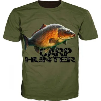 2022 Yaz erkek 3D Balık Baskı T-Shirt Açık Eğlence Balıkçılık Hızlı Kuru Nefes Büyük Boy XXS-6XL kısa kollu tişört Görüntü 2