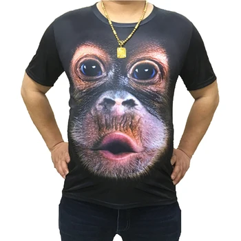 2022 Yaz Yeni erkek Eğlenceli 3d T Shirt Hayvan Gorilla Baskı Gömlek moda üst giyim Hip Hop Streetwear Artı Boyutu S-6XL