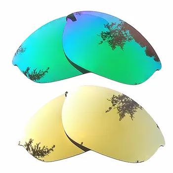 24 K Altın Aynalı ve Yeşil Aynalı Polarize Yedek Lensler Yarım Ceket Çerçeve 100 % UVA ve UVB