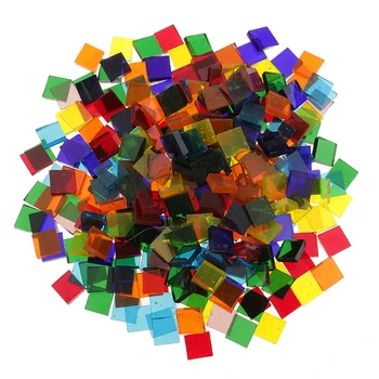 250 adet Renkli Cam Mozaik Karo Mozaik Yapımı İçin DIY Çocuklar Zanaat Malzemeleri Bardak Tabak Fotoğraf Çerçeveleri Dekor Aksesuarları
