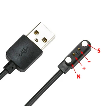 2Pin 4mm Güçlü Manyetik şarj kablosu USB Şarj Hattı Kablosu Halat Siyah Beyaz Renk akıllı saatler 99 % Evrensel Görüntü 2