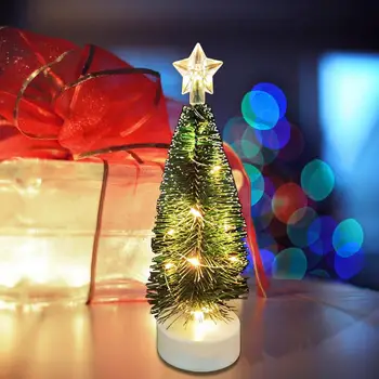 3 ADET LED Mini Noel Ağacı 16 19.5 21CM sıcak ışık renkli ışıklar küçük Noel Ağacı Noel Süslemeleri ev için