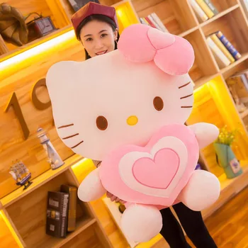 30/40/50cm Hello Kitty Peluş Bebek Sanrio Süper Sevimli Sevgi Dolu KT Kedi Pembe Kedi Bebek Hediye Kawai peluş oyuncak Kız Uyku Hediye