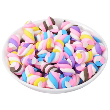 30 Adet 15mm Üç Renkli Yumuşak çömlek Pamuk Şeker oyuncak yiyecekler DIY Zanaat Malzemeleri Scrapbooking Yaylar Takı Dekorasyon Bezemeler Görüntü 2