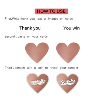 300 adet /rulo Kazanmak Kalp Scratch Sticker DIY Çocuk Ödül Etiket Etiket Karalama Defteri Zarf El Yapımı El Sanatları Dekor Kırtasiye Görüntü 2
