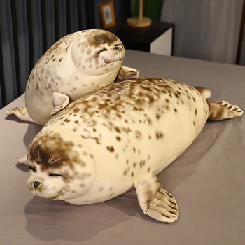 35-120cm Dev Gerçek Hayat Deniz Aslanı peluş oyuncaklar Yumuşak Doldurulmuş Hayvan Mühür Yastık Simülasyon Yatıştırmak Bebek Sevimli Hediye Bebek Çocuklar için Görüntü 2