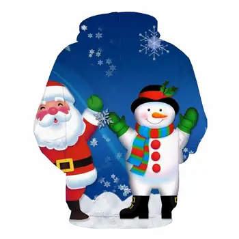 3d Hoodies Noel Tişörtü erkekler Noel Baba 3d Baskılı Kardan Adam Kazak Baskılı Yeni Yıl Hoodie Baskı Unisex Komik Görüntü 2