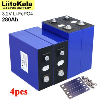4 adet Liitokala 3.2 V 280Ah lifepo4 pil DIY 12V 24V şarj edilebilir pil Elektrikli araba RV Güneş Enerjisi depolama sistemi