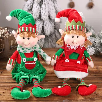 48x15cm Kız ve Erkek Elf Oyuncak Bebek yılbaşı Ev Dekorasyon Xmas Ağaç Dekorasyon Büyük Noel Peluş Bacak Elf Bebek Süsler 