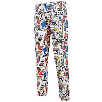 4XL Artı Boyutu Takım Elbise Pantolon Erkekler için Lüks Leopar Baskı Düz Fit Erkek Moda Resmi Pantolon İş Kulübü Pantalones Hombre Görüntü 2