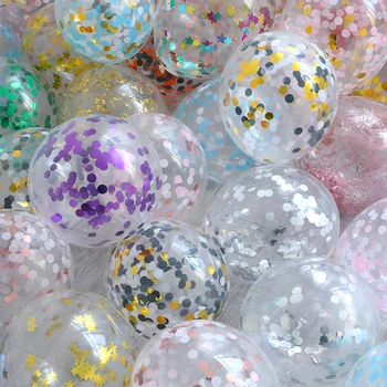 5/10 adet 12 inç konfeti balonları Şeffaf Pul globos Bebek Duş Çocuk Doğum Günü Partisi sevgililer Günü Düğün Dekorasyon