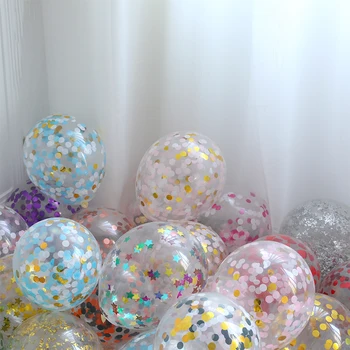 5/10 adet 12 inç konfeti balonları Şeffaf Pul globos Bebek Duş Çocuk Doğum Günü Partisi sevgililer Günü Düğün Dekorasyon Görüntü 2