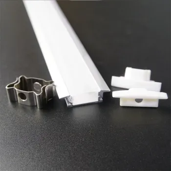 5-30 Adet / grup 1m Alüminyum Profil Led Şerit Sütlü Şeffaf Kapak 12mm Pcb Bağlantı Parçaları İle Gömülü bar ışığı Mutfak Dolabı