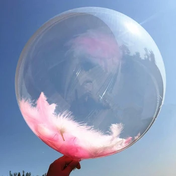 5 adet 18/24/36 inç Hiçbir Kırışıklık Bobo Şeffaf Şeffaf Balonlar Evlilik Düğün Dekor Helyum Şişme Topları Hediyeler Favor Toptan