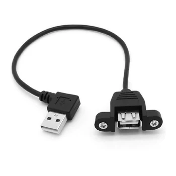 5 ADET 90 Derece USB 2.0 A Erkek A Dişi Panel Montajlı Vida kilit Uzatma Kablosu 50cm Görüntü 2