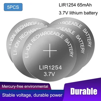 5 ADET LIR1254 65mAh Yüksek Kapasiteli Şarj Edilebilir lityum Pil 3.7 V Bluetooth kulaklık Bilezik LIR1254