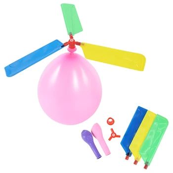 5 adet Rastgele Renk Helikopter Balon Yaratıcı Oyuncak Dönebilen Balon çocuk Doğum Günü Partisi Hediye Açık Oyun Oyuncaklar Uçak