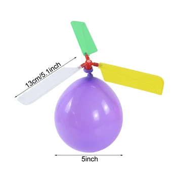 5 adet Rastgele Renk Helikopter Balon Yaratıcı Oyuncak Dönebilen Balon çocuk Doğum Günü Partisi Hediye Açık Oyun Oyuncaklar Uçak Görüntü 2