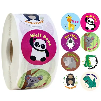 50-500 adet Ödül Çıkartmaları Çocuklar için eğlenceli Teşvik Sticker okul Öğretmen Sevimli Hayvan Etiket Etiketleri Kırtasiye Dekor Malzemeleri