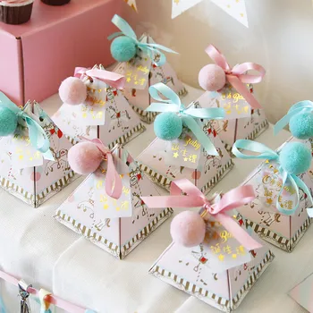 50 adet Atlıkarınca şeker hediye kutuları bebek duş Cinsiyet reveal Erkek kız 1st ilk 2nd 3rd 4th 5th doğum günü partisi dekorasyon malzemeleri