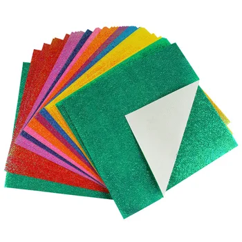 50 adet / takım Kare Origami Kağıt Tek Taraflı Parlayan Katlanır Renkli kraft el işi kağıtları Çocuklar El Yapımı DIY Scrapbooking Dekor Tasarım Kağıdı Görüntü 2