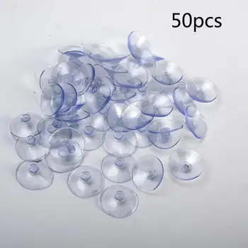 50 ADET Şeffaf Vantuz Kanca olmadan 30mm Şeffaf Kullanımlık Mantar Vantuz Plastik Enayi Pedleri Cam