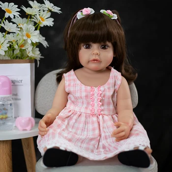 55 CM Reborn Kız Silikon Yeniden Doğmuş Bebek oyuncak bebekler Gerçek Dokunmatik Gerçekçi Bitmiş Suesue Yenidoğan oyuncak bebekler çocuklar için doğum günü hediyesi Görüntü 2