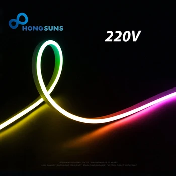 5M Neon led ışık şeridi 220V Su Geçirmez IP67 Kesilebilir Esnek halat boru DIY İşareti Ev dekoratif led ışık ing