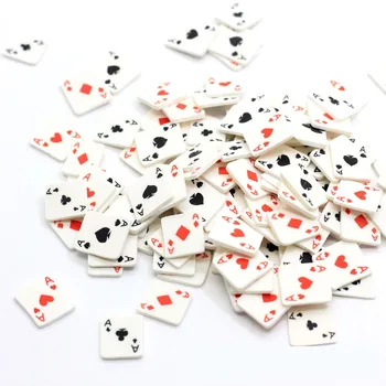 5mm Polimer Kil Dilimleri Ace Poker Oyun Kartları Polimer Kil DIY El Sanatları için Plastik Klei Çamur Parçacıkları Kil 10g Görüntü 2