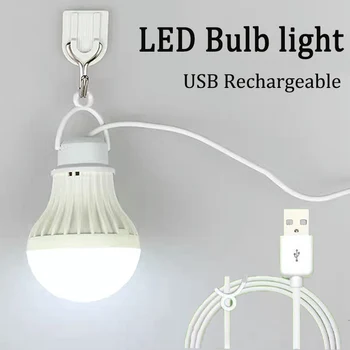 5W LED taşınabilir gece Lambası asılı kanca ile Enerji tasarrufu açık USB şarj edilebilir ampul ışık kamp ışıkları ev fener dekor
