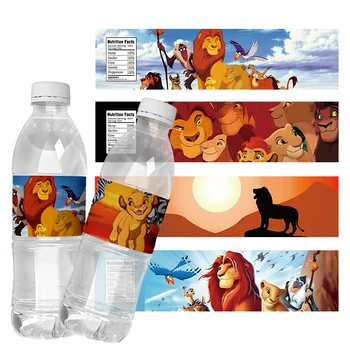 6 adet Kişiselleştirilmiş Aslan Kral Bebek Duş Su şişe etiketleri Çocuklar Doğum Günü Partisi Şişe Etiketi Süslemeleri Özel Etiketler Çıkartmaları