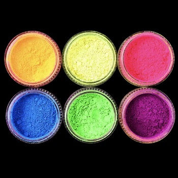 6 adet / takım Neon Pigment Tırnak Tozu Seti Floresan Tırnak Glitter Makyaj Parlayan Ombre Krom Toz DIY Dekorasyon 2022 Görüntü 2