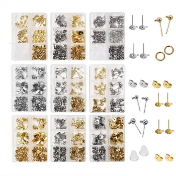 6 İzgaralar / kutu Paslanmaz Çelik Küpe Kanca Kulak Damızlık Takı Yapımı Kiti Altın Gümüş Renk Küpe Arkaları DIY El Yapımı El Sanatları
