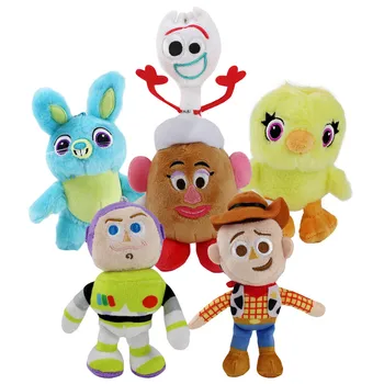 6 stilleri 12-16cm Karikatür Oyuncak Hikayesi peluş oyuncaklar Anahtarlık Woody Buzz Lightyear Ördek Kolye Yumuşak Doldurulmuş Hayvanlar Bebek