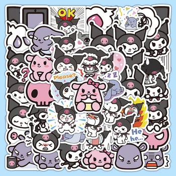 60/120 ADET Kawaii Sanrio Kuromi Çıkartmalar Dizüstü Telefon Notebook için Kaykay Karikatür Çıkartması su geçirmez etiket Dekoratif Oyuncak Görüntü 2