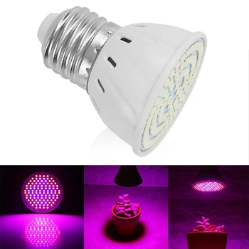 60/80 220V LED Grow ışık E27 lamba ampul bitki Hydroponic tam spektrum için