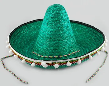 60 cm Yetişkin Meksika Kap Noel Gümrük Şapka Hawaii Orta Bobble Şapka Hasır Dokuma Kap Ponpon Dekoratif Kap Performans B-2922 Görüntü 2