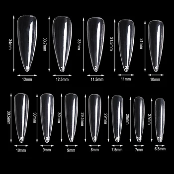 600 Adet / grup Stiletto Keskin Uçlu Sahte Tırnak Ucu Tam Kapak Akrilik Tırnak Sanat Tasarımları Fransız Ekstra Uzun Salon Nails İpuçları Manikür