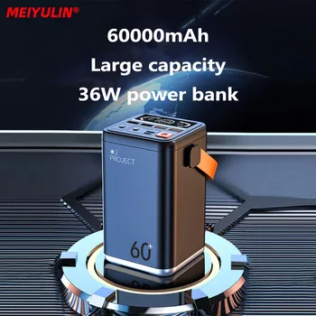 60000mAh Taşınabilir Güç Bankası PD65W Hızlı Şarj Açık Powerbank Acil Yedek pil led ışık iPhone Xiaomi Laptop İçin Görüntü 2
