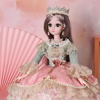 60cm Moda Bebek Kız Oyuncak Simul Plastik Giyinmek Eklemli DIY Akıllı Büyük Prenses Bebek Dekoratif Kızlar İçin doğum günü hediyesi Görüntü 2