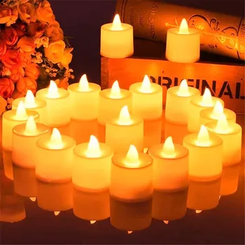 6Pcs Flameless Mum Çay Işık Yaratıcı Lamba Powered Ev Düğün Doğum günü Partisi Dekorasyon Sevgililer Gün Dekor Pil LED 