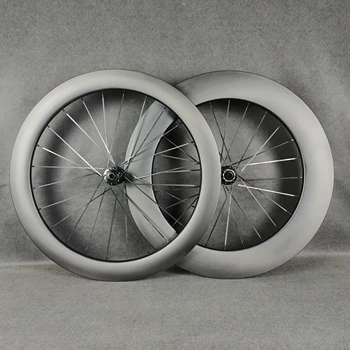 700C Yol bisiklet fren diski Karbon Fiber Tekerlek Ön 60mm / Arka 88mm Derinlik 23mm / 25mm Genişlik Olabilir özel logo