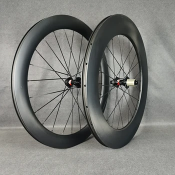 700C Yol bisiklet fren diski Karbon Fiber Tekerlek Ön 60mm / Arka 88mm Derinlik 23mm / 25mm Genişlik Olabilir özel logo Görüntü 2