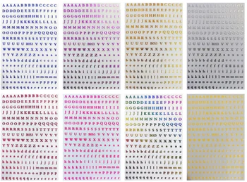 8 adet / paket Farklı renkler mektup Tırnak Çıkartmalar Tasarımlar Yapışkanlı 3D Nail Art Etiketler Çıkartmaları Makep Sanat Süslemeleri