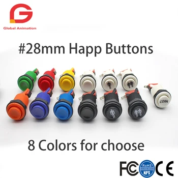 8 Renkler Turuncu Mor Push Button Mutluluk Amerikan Tarzı Mikro Anahtarı İle Her Türlü Çok Arcade MAME Ahududu pi Jamma Oyunu