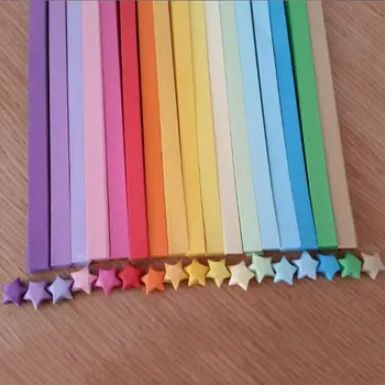 80 ADET = 1 Torba El Sanatları Origami Şanslı Yıldız Kağıt Şeritler Kağıt Origami Quilling Kağıt Ev düğün Dekorasyon